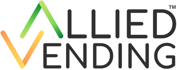 Allied Vending logo with stylized green A and orange V